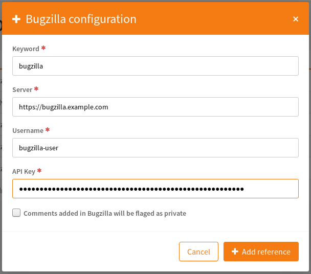 Add reference and Bugzilla server informations