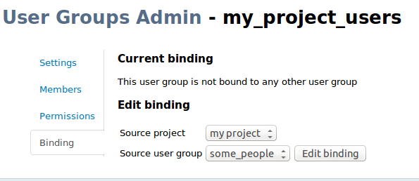 User Group Binding